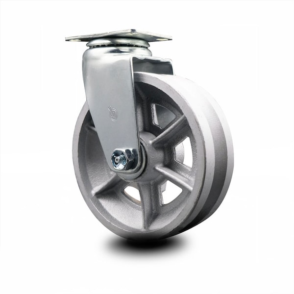 6 Inch V-Groove Semi Steel Cast Iron Wheel Swivel Caster with Ball Bearing SCC